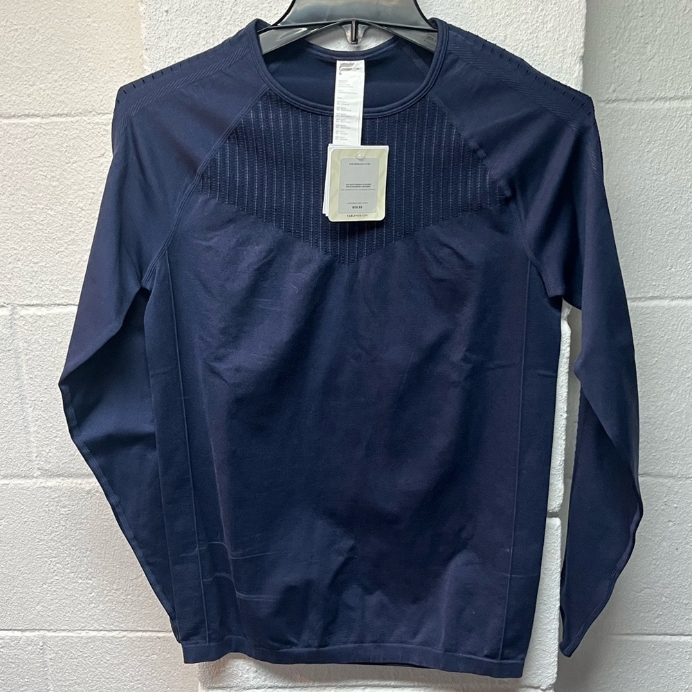Fabletics Women's Sync Seamless Long-Sleeve Top Navy Sz M